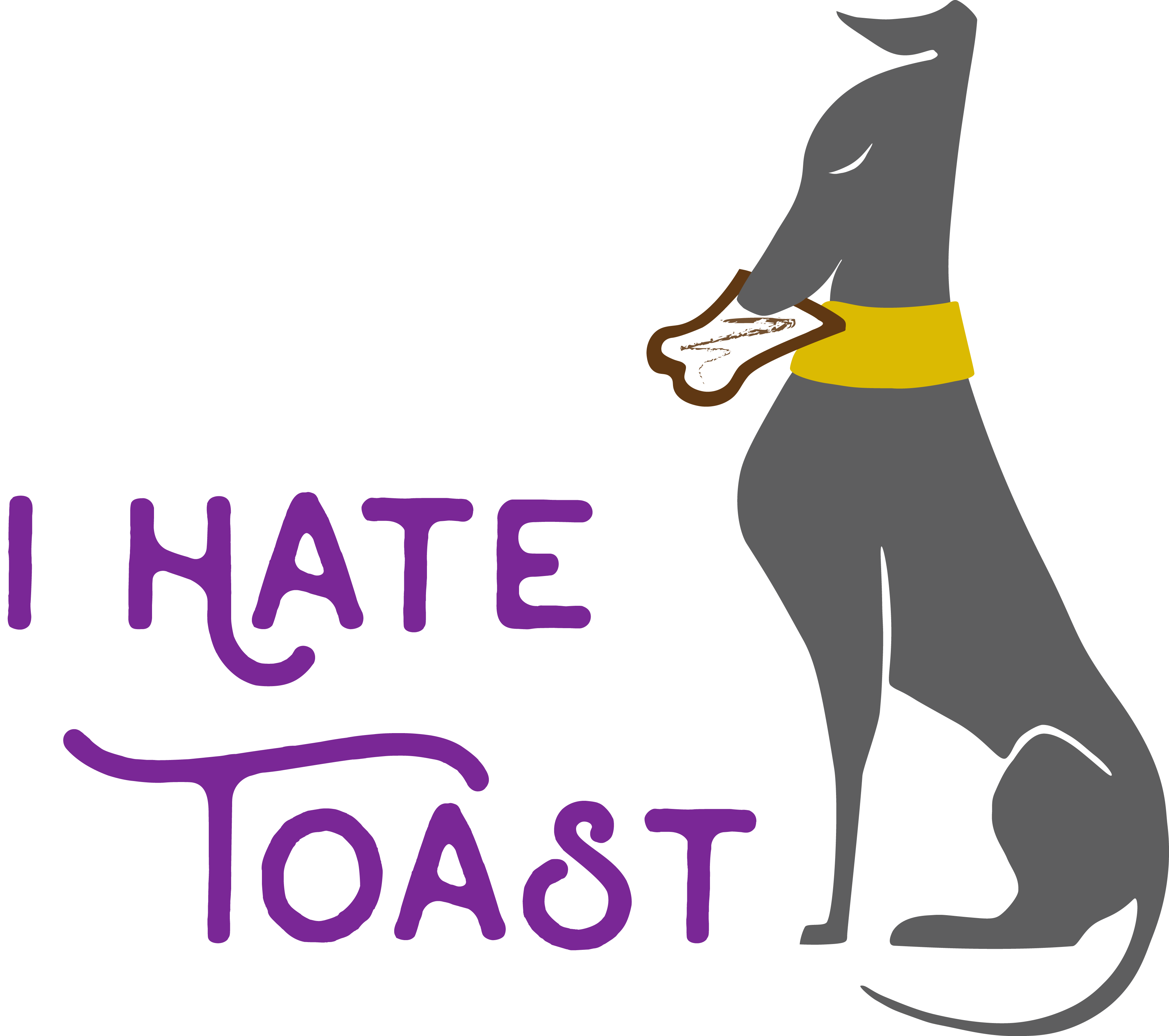 greyhound eating toast